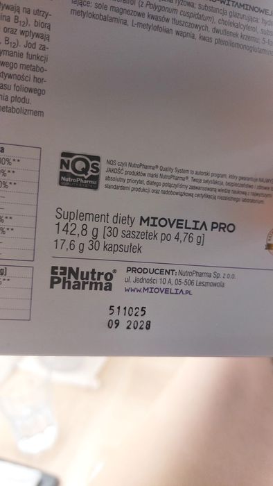 Miovelia Pro - 9 saszetek + Nucleox Pro - 4 saszetki