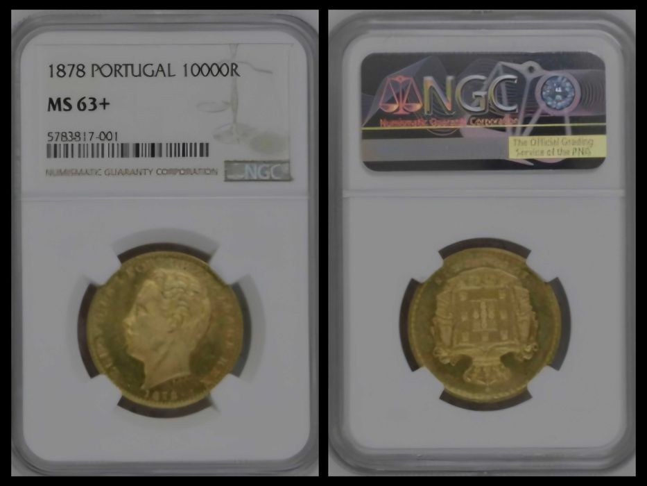 Moeda ouro D. Luis I- 10.000 réis