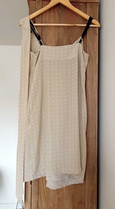 Beżowa jedwabna sukienka mini Katia Giannini vintage