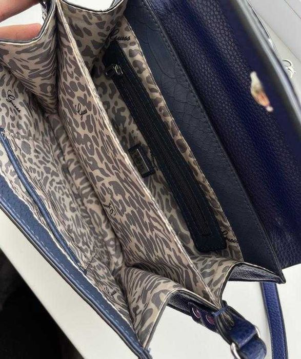 Стильна сумка крос-боді Guess оригінал через плече, синя, кросбоді