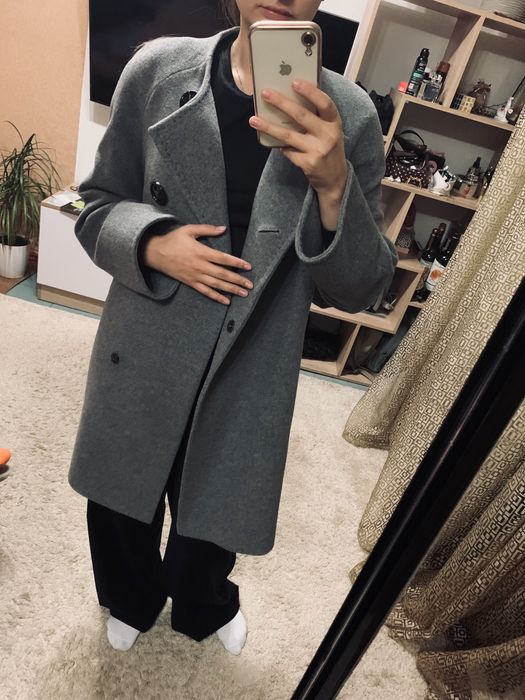 Пальто женское серое