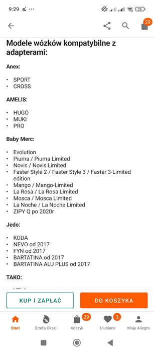 ADAPTERY Do Fotelika Maxi Cosi cybex I inne