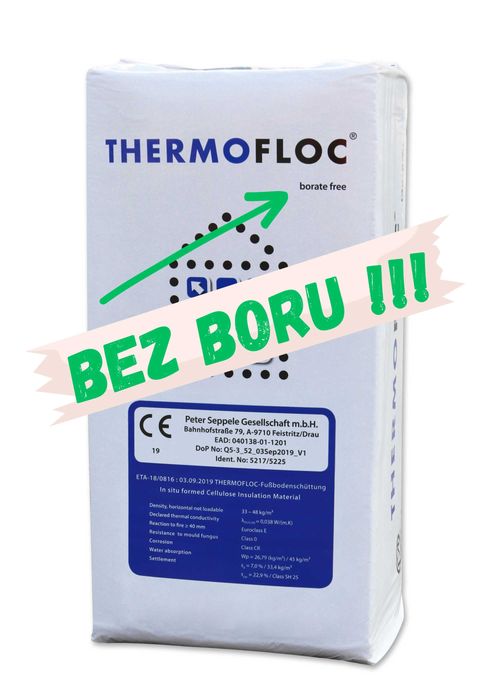 Izolacja cieplna, celuloza do ręcznego docieplania Thermofloc - paleta