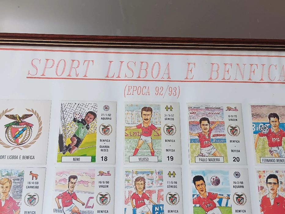 Lindo quadro com a equipa do Benfica de 92/93