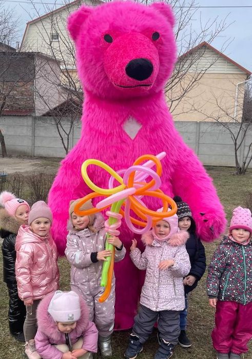 Білий та рожевий мішка