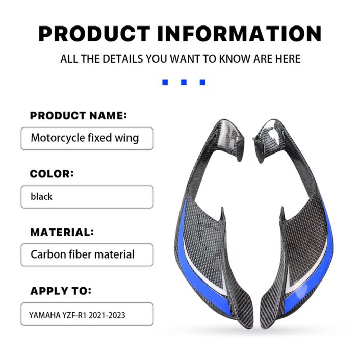 Winglet R1|Winglet Yamaha R1|Winglet Yamaha R1m|