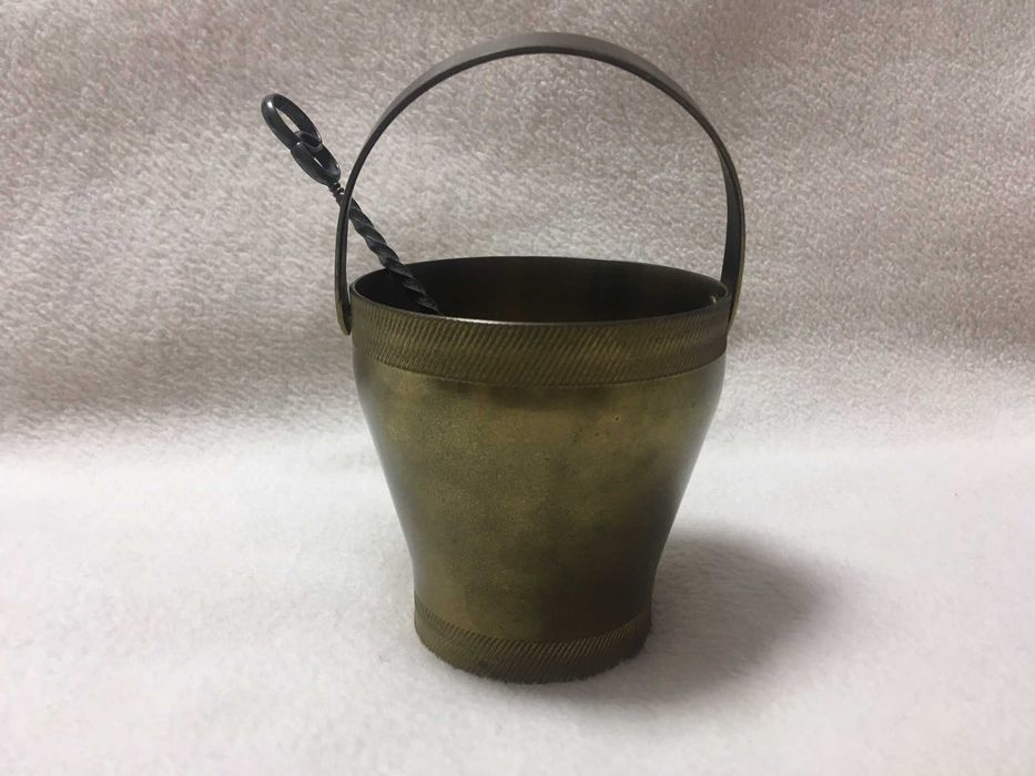 Cukiernica mosiężna mosiądz i łyżeczka