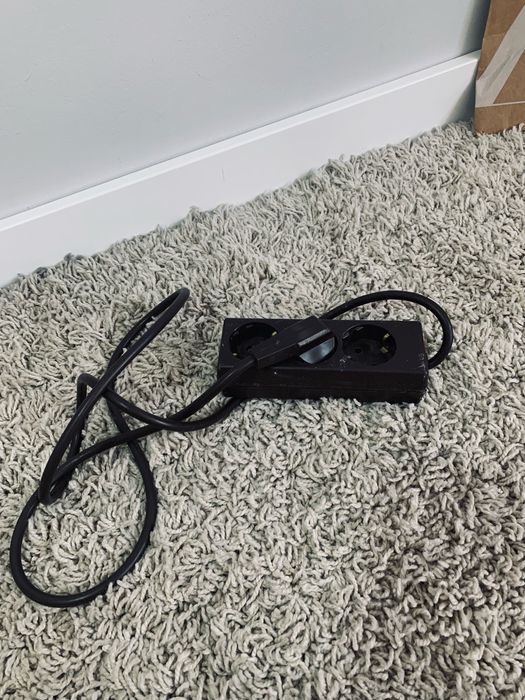 Przedłużacz brązowy gniazdko potrójny przedłużka