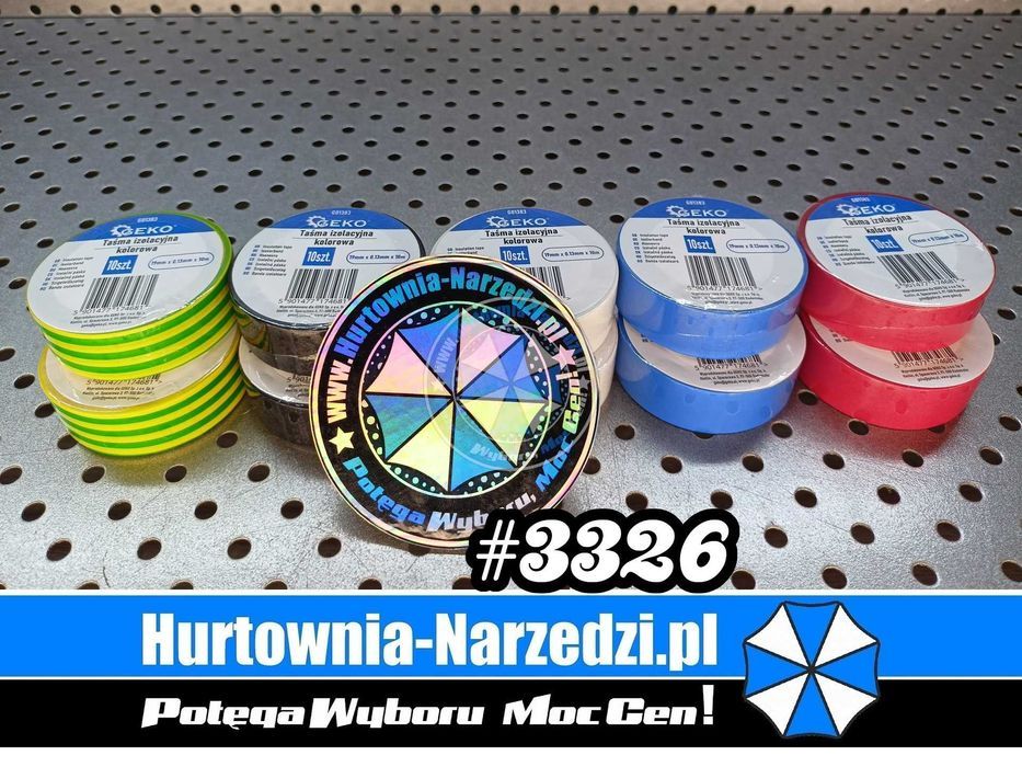 Taśma izolacyjna kolorowa 19mm x 0,13mm x 10m - zestaw 10 sztuk Geko G01383