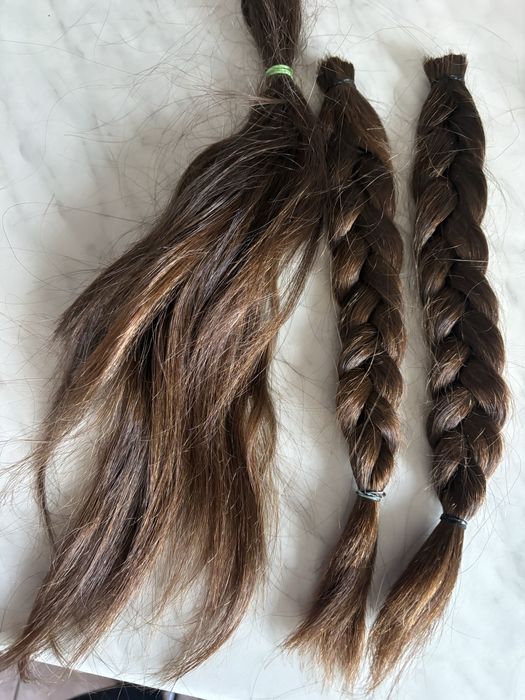 Wlosy dziewicze jasny braz nigdy nie farbowane sciete z glowy