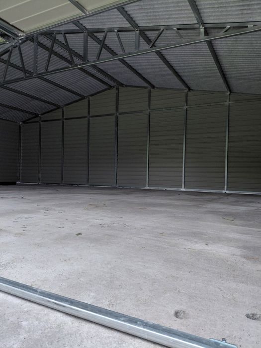 garaż blaszany blaszka drewnopodobny profil zamknięty