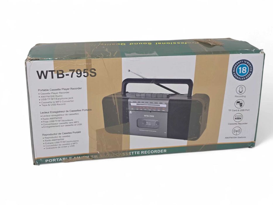 Odtwarzacz Kasetowy Wiithink Wtb-795s Kasety Radio Bluetooth Usb/sd Mp3 10