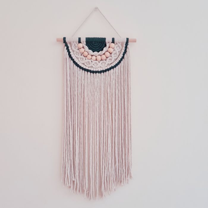 Decoração, painel macramé semi-circulo