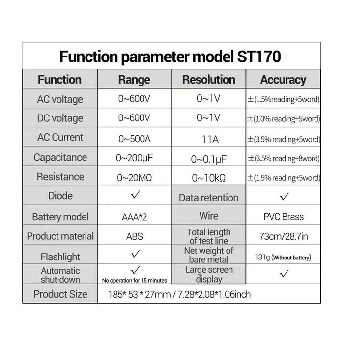 Токоизмерительные клещи ANENG ST170