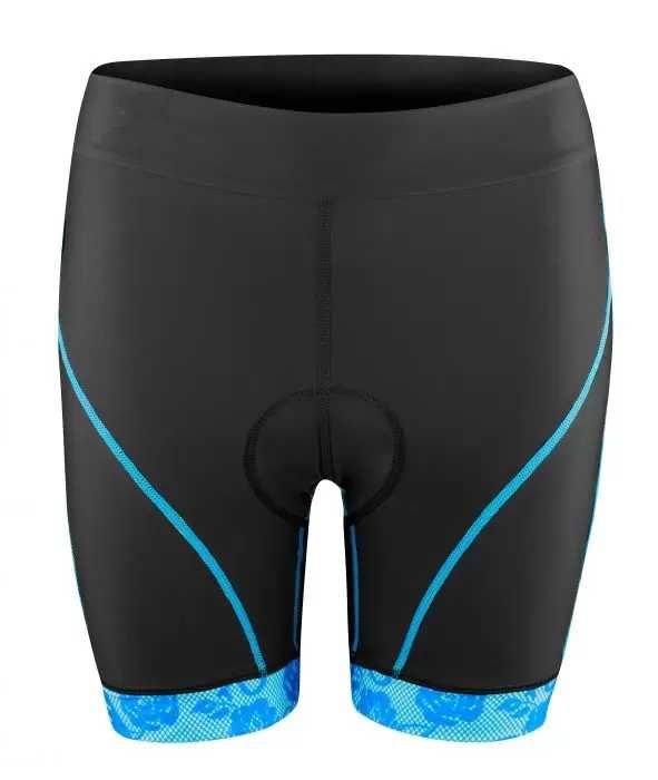 Spodenki DAMSKIE Z Wkładką FORCE ROSE, Czarno-Niebieskie M/L