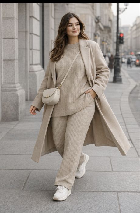 шикарный вязаный брючный костюм H&M, большой размер!