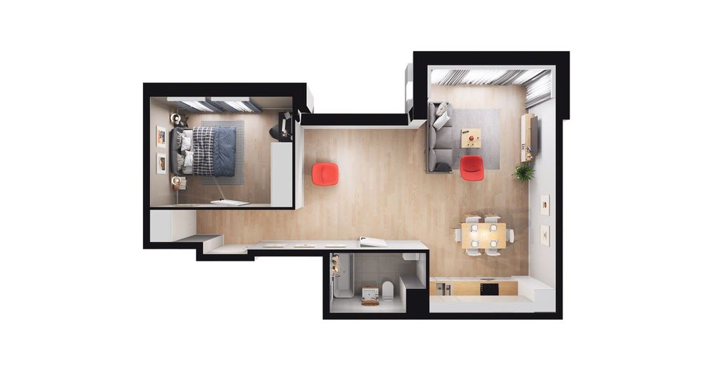 2-pokojowe mieszkanie 52 m² Bezpośrednio - Widok 3