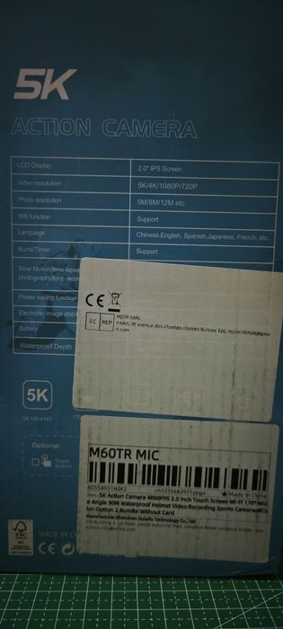 Action câmara 5k nunca usada com microfone externo