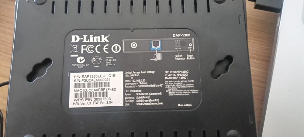 D-Link DAP 1360 Wireless Access Point64564340864259120