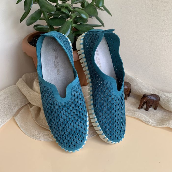 Яркие кожаные лоферы, слипоны Ilse Jacobsen размер 38