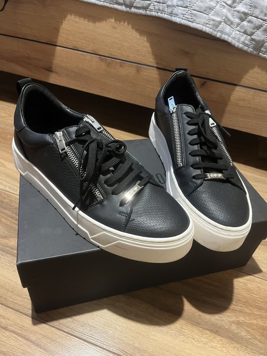 Antony Morato zipper buty sneakers skora czarne 44