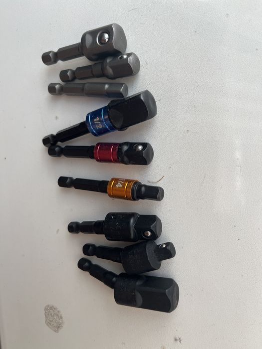 Набір 9 штук перехідників насадок адаптерів 1/4 на 1/4 3/8 1/2