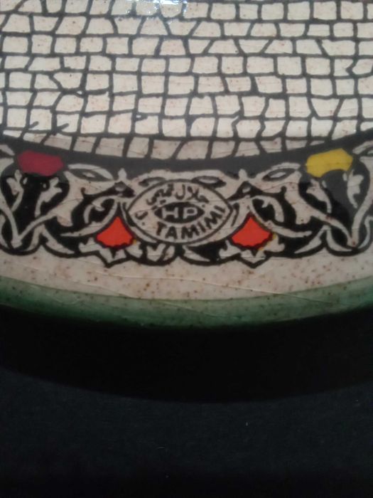 Ceramiczna płytka, chleb i ryby, śr. 13 cm, PRL