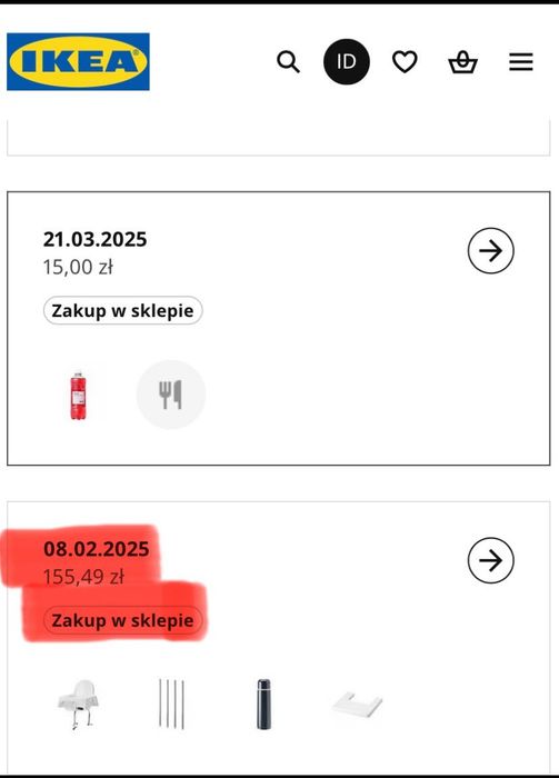 Krzesełko do karmienia z Ikea.