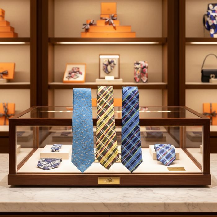 Оригинальные галстуки от брендов Hermes, Chanel