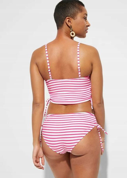 B.P.C bikini bustier w paski z figami kremowo-czerwone ^36