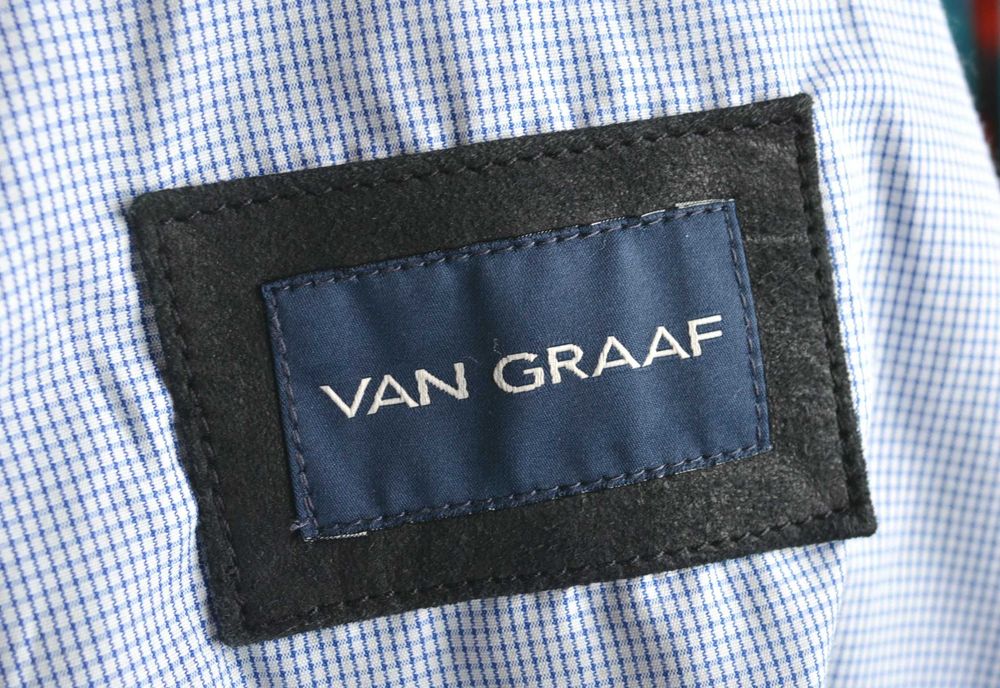 VAN GRAAF kurtka męska skórzana 6XL 62 skóra naturalna welurowa czarna
