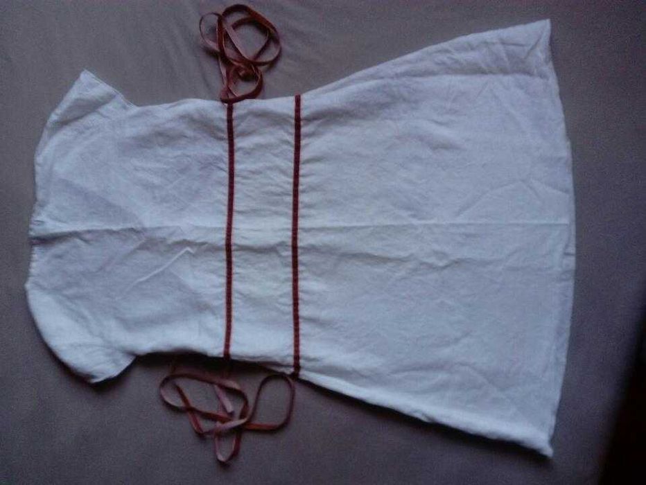 Biała, lniana sukienka M