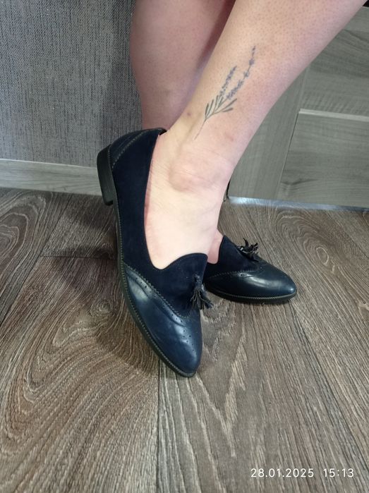 Лофери балеткі шкіряні для ногі 12 см ширина