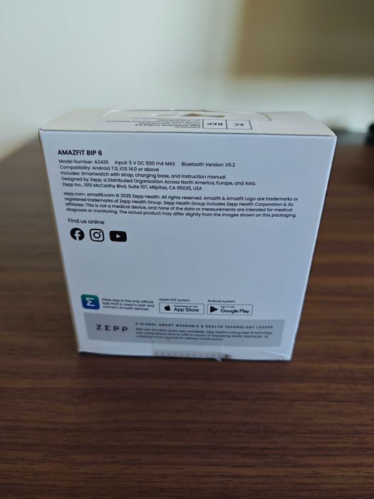 SmartWatch Amazfit Bip 6 Cinzento NOVO