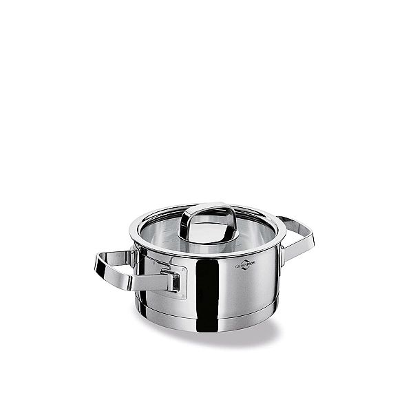 Garnek niski z pokrywą, stal nierdzewna/szkło, 1,25 l, śred. 16 x 7,5