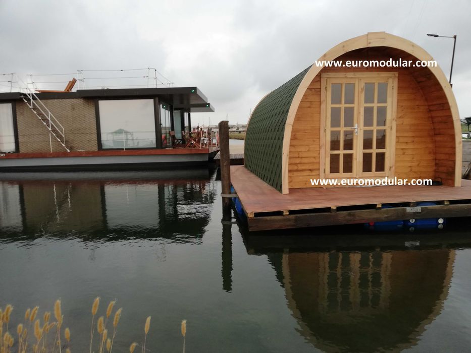 casa de madeira pré-fabricada, parque campismo, pod, glamping,