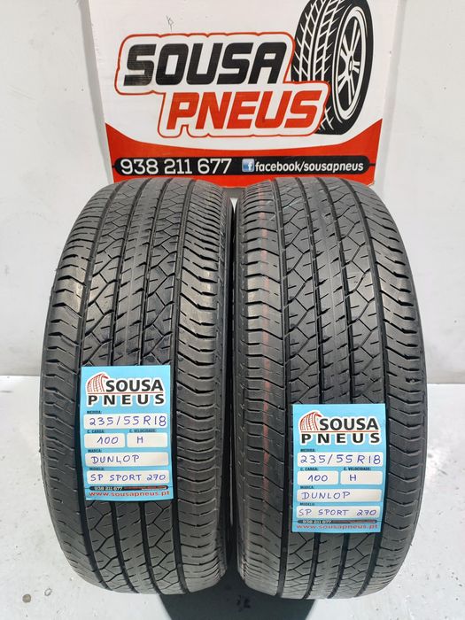 2 pneus semi novos 235-55R18 Dunlop - Oferta da Entrega