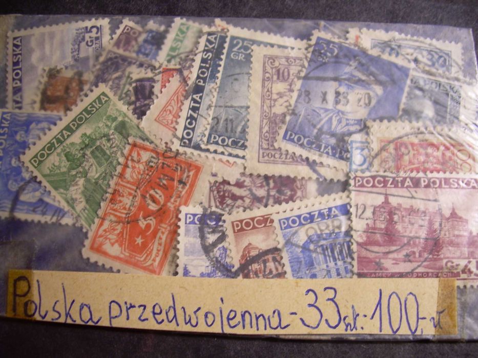 Znaczki , pakiet 33 szt, II  RP