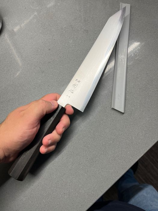 Faca japonesa Hatsukokoro Kaijin Aogami #2 Kiritsuke 24 cm