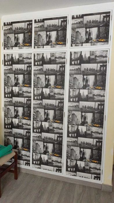 Estrutura e Portas de Roupeiros (Madeira envernizada cor Natural)