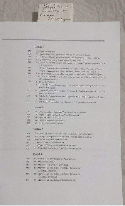 Planificação e avaliação do ensino e aprendizagem