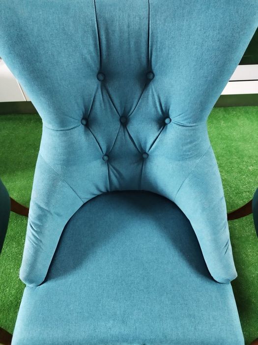 fotele tapicerowane salonowe Vintage 2 szt. turkusowe