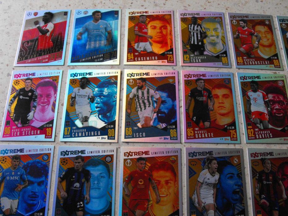 topps Match Attax EXTRA 2023/24, EXTREME LIMITED EDITION, komplet 18 kart.