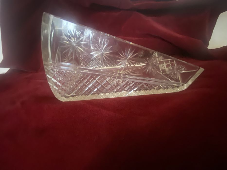 Base de queijeira em cristal lapidado