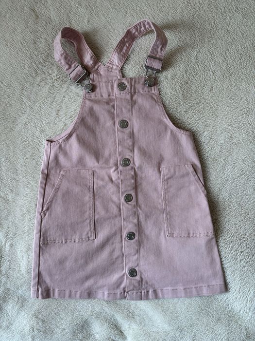 H&M 110 Sukienka ogrodniczka różowa