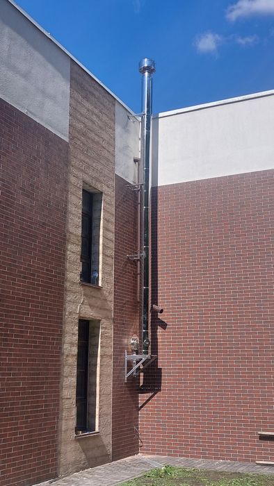 Гільзування димоходів,Монтаж димоходу,Димоход нержавійка,Сендвіч труба