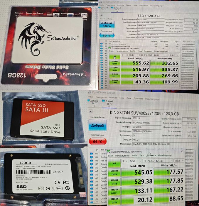 SSD M2 NVMe 2280 SATA2.5 128/250/500/1000 ГБ PCI-e 3.0  швидкісні ssd