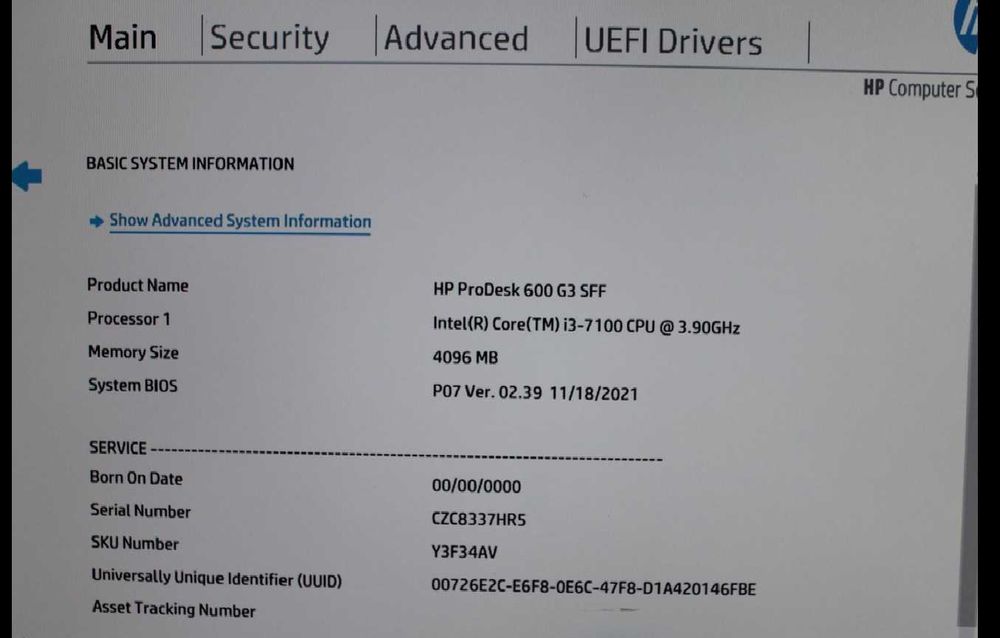 Мини-ПК HP 600 G3 SFF разбор