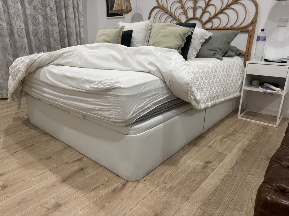 Cama sommier molaflex + colchão + cabeceira