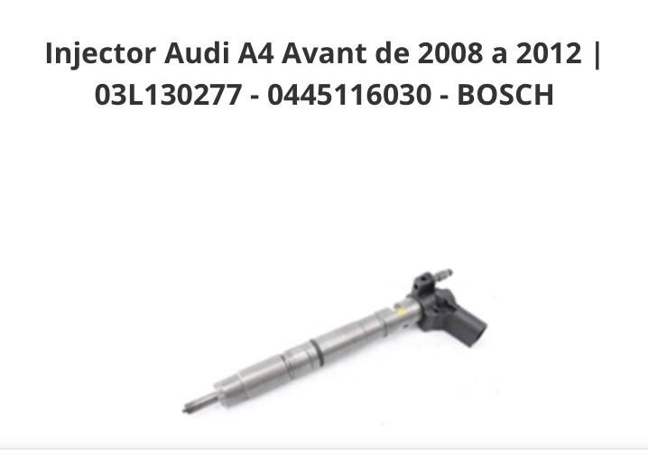 4 injetores Audi A4 2.0 instalados